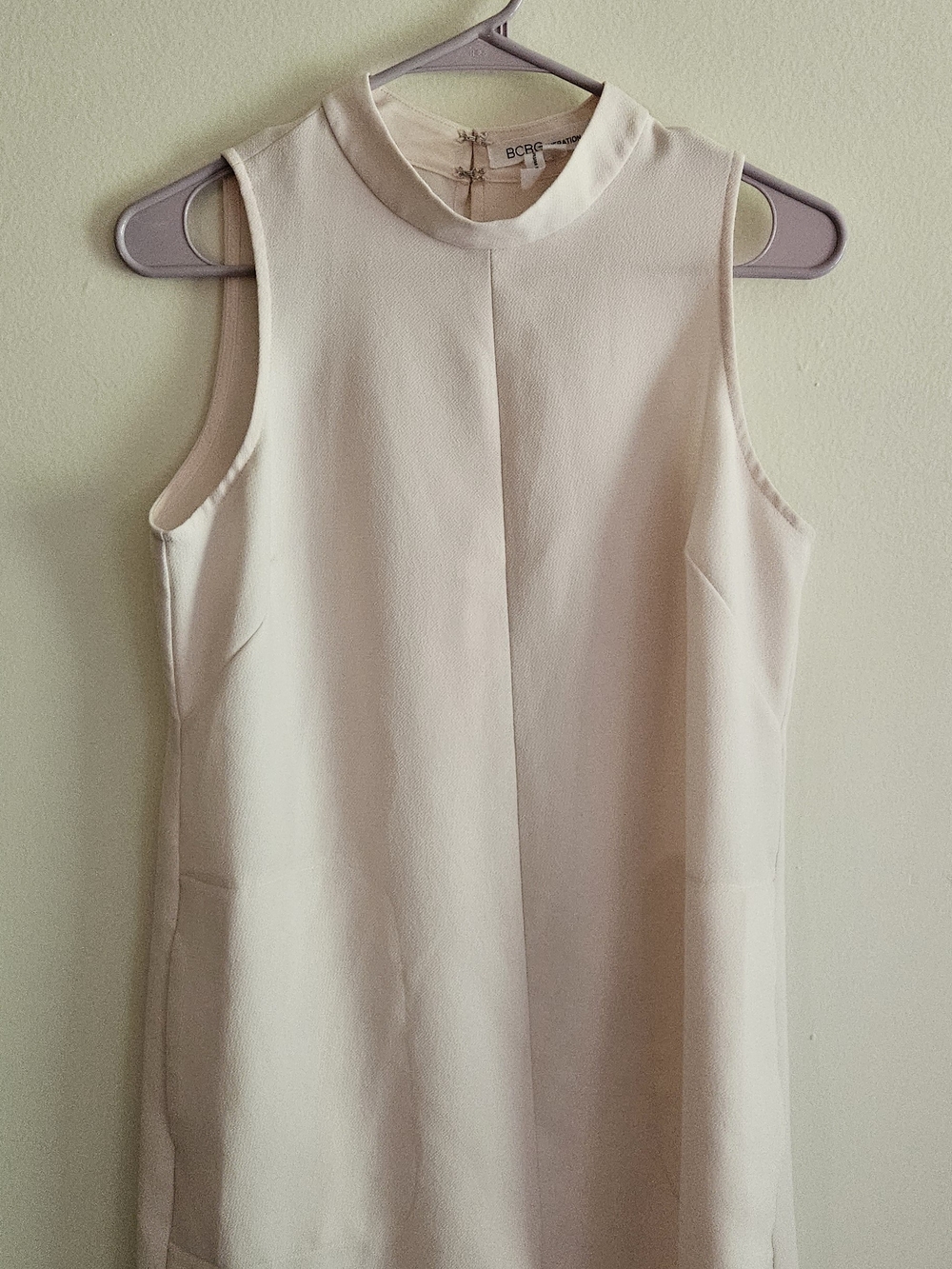 BCBGeneration Cream High-Neck Sleeveless Dress/Romper. Summer Sundress, Beach